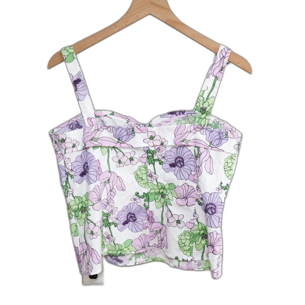 Y2K Ann Taylor Loft Floral Sweetheart tank 12 - Picture 3 of 6